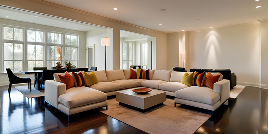 Open-plan living and dining area